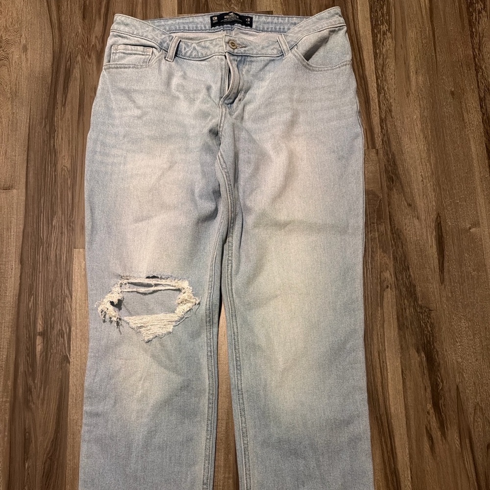 Hollister Vintage Straight Jeans Low Rise Distressed Light Wash W31 L31